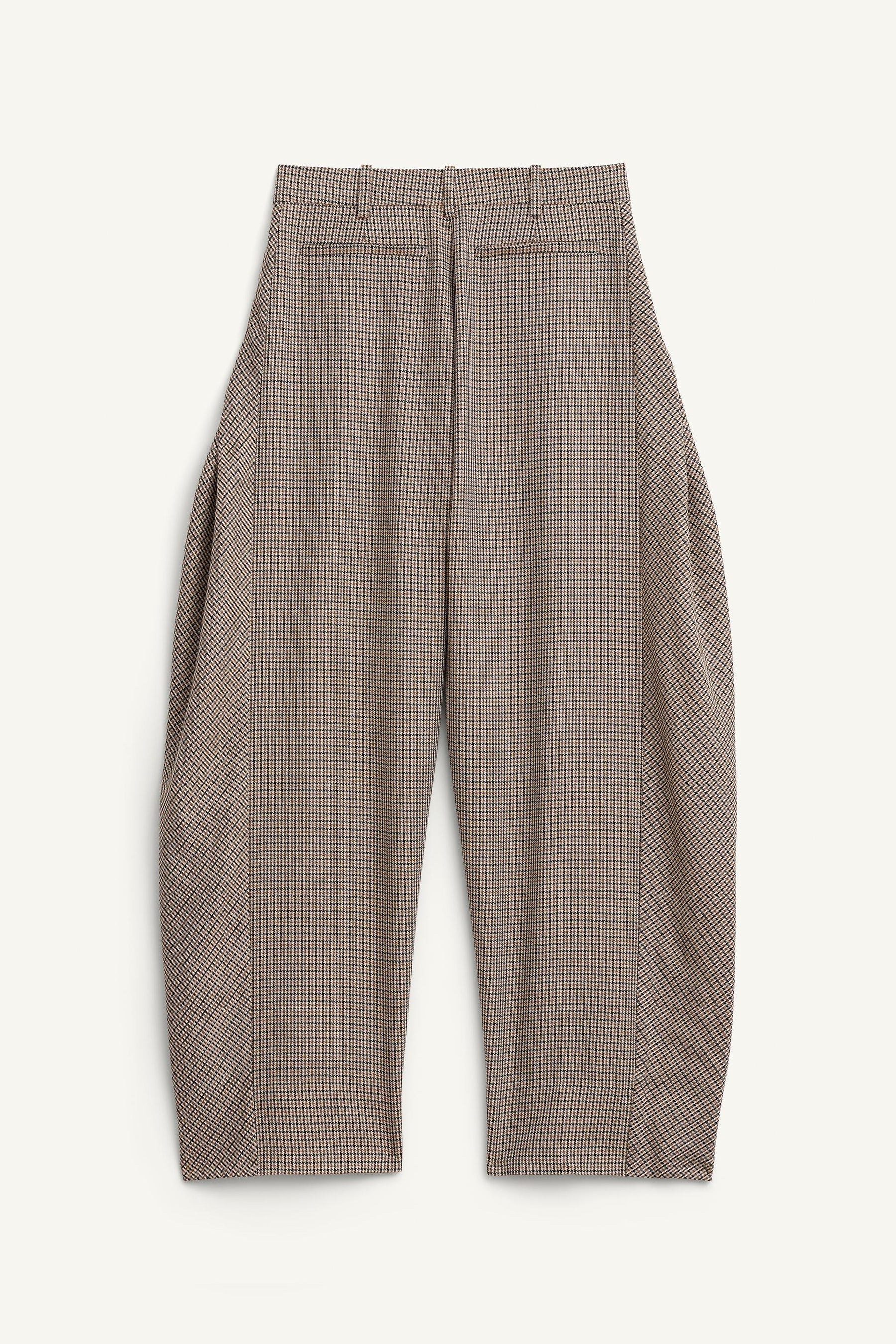 WOOL CHECK TROUSERS