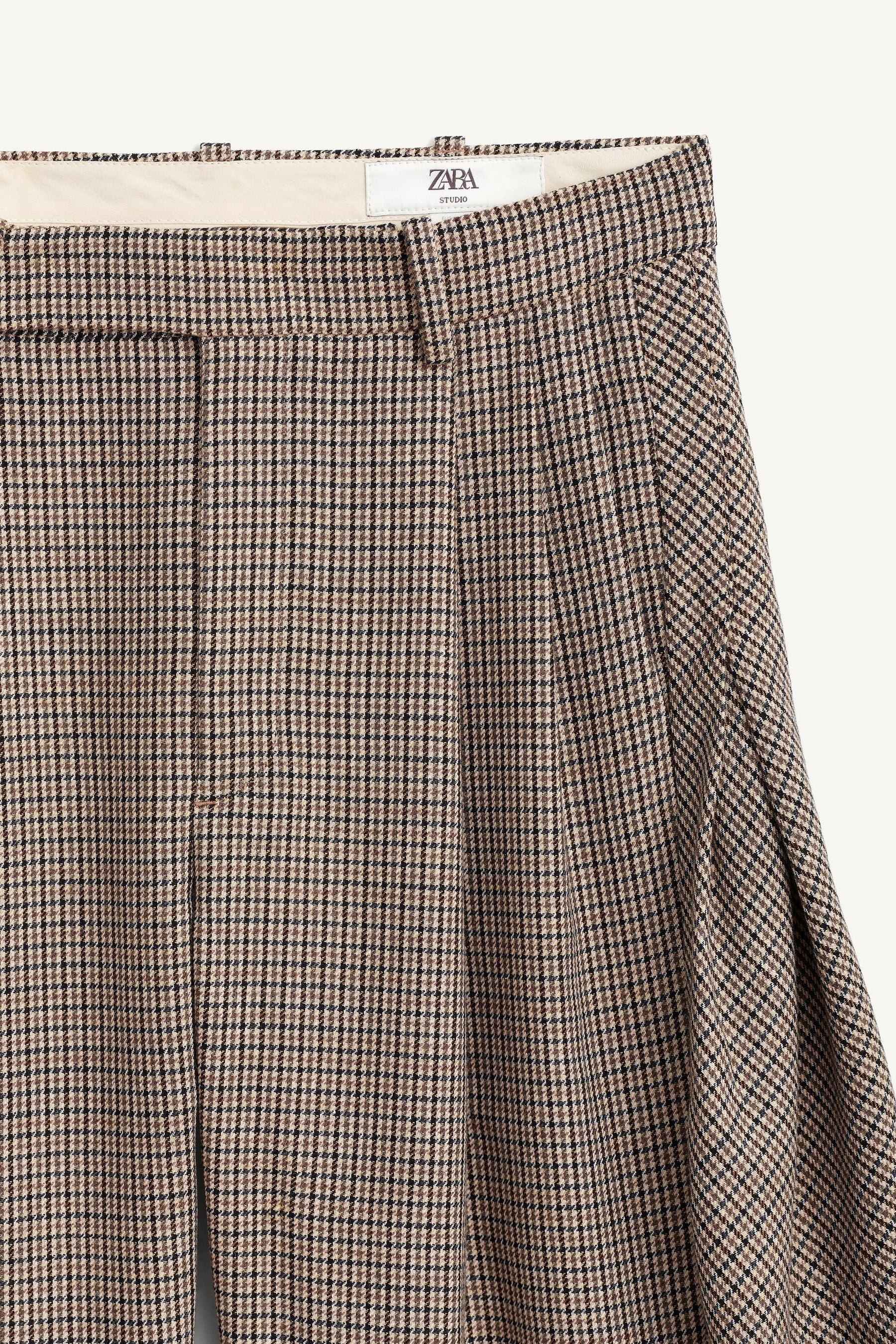 WOOL CHECK TROUSERS
