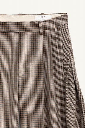 WOOL CHECK TROUSERS