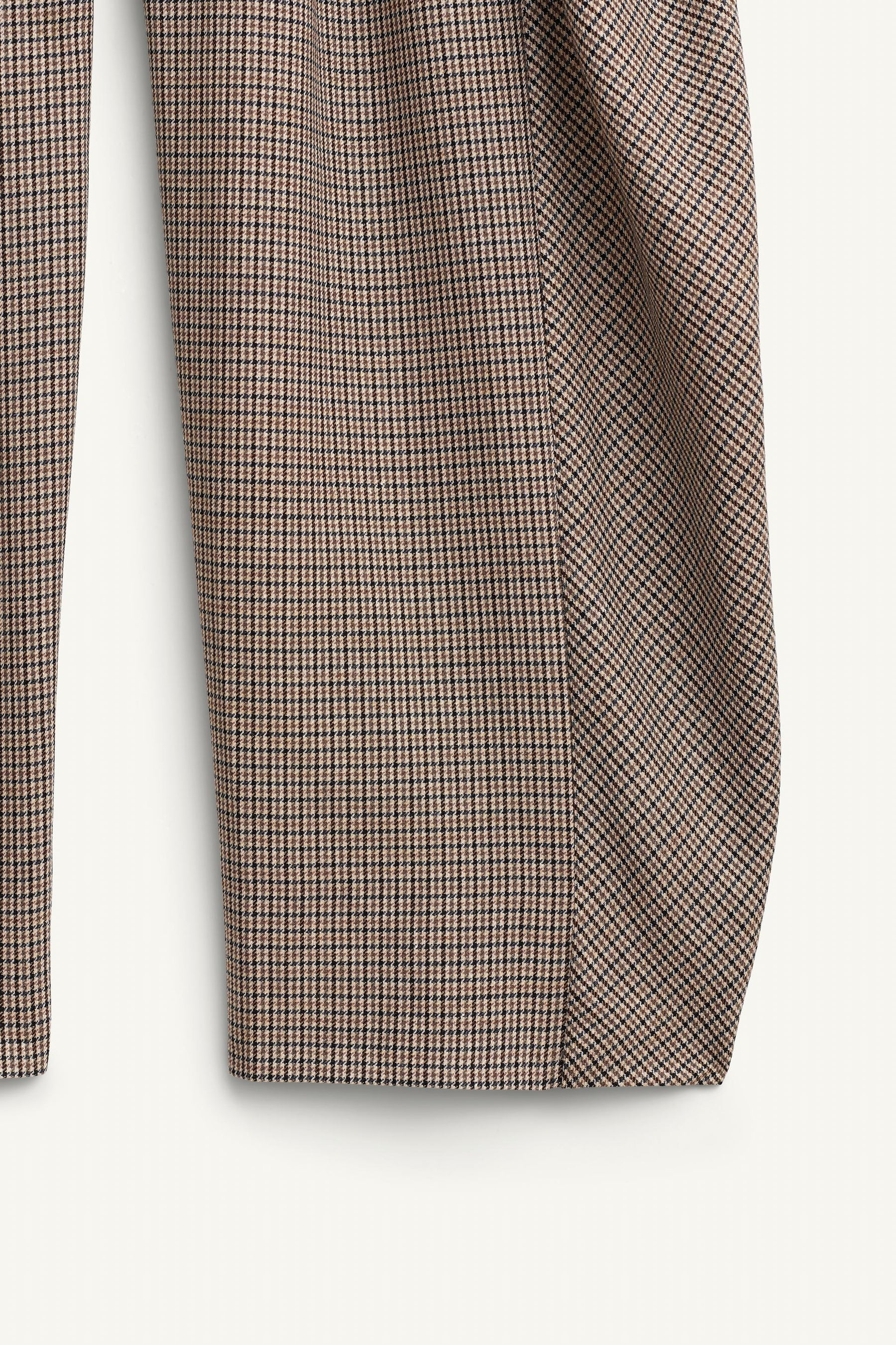 WOOL CHECK TROUSERS