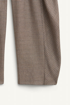 WOOL CHECK TROUSERS