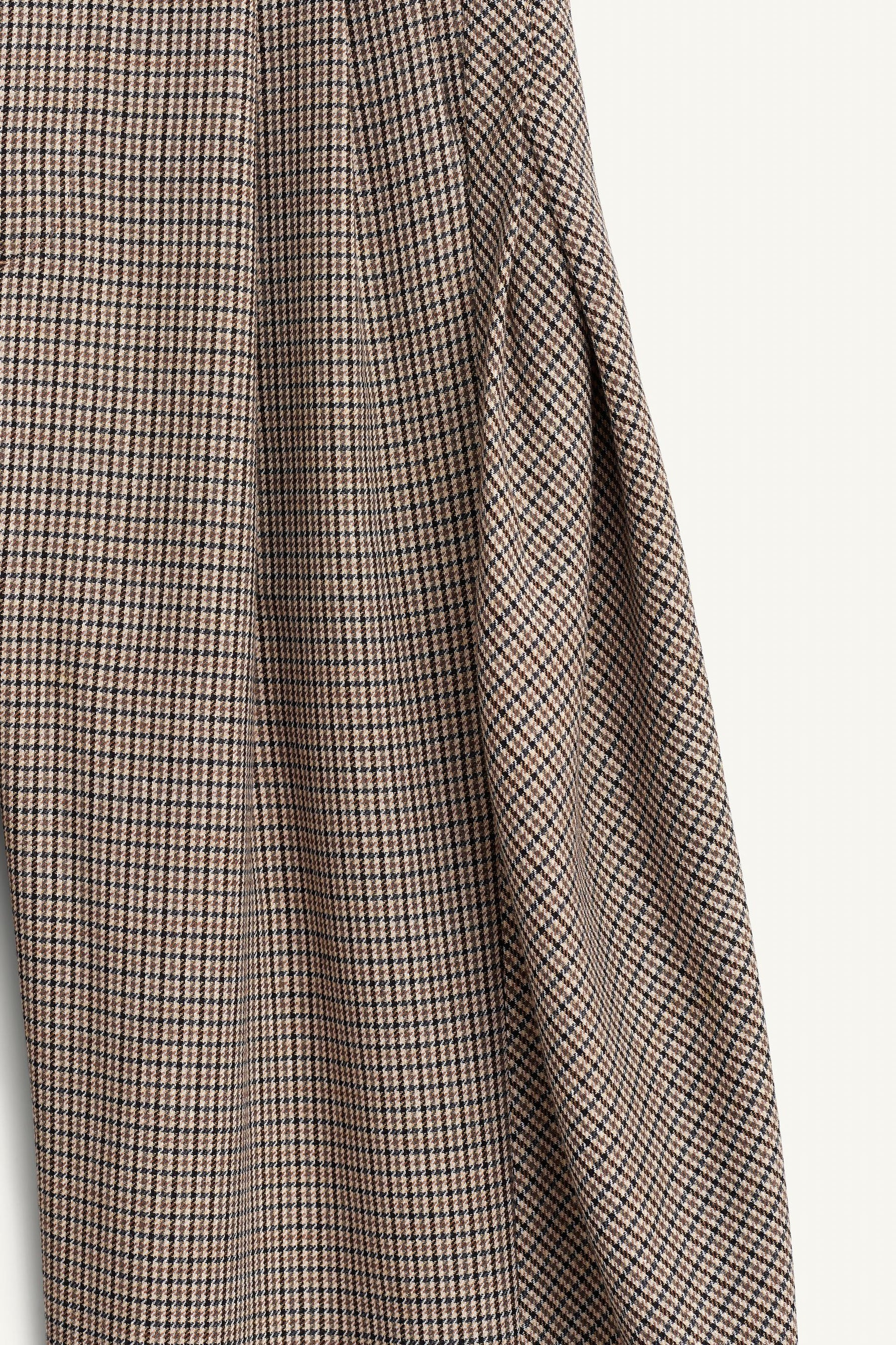 WOOL CHECK TROUSERS