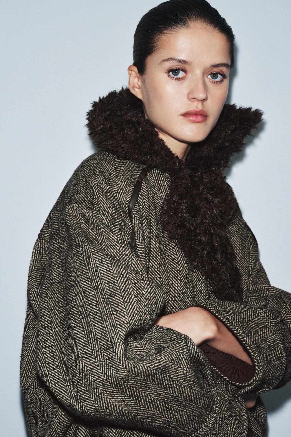 LIMITED EDITION HERRINGBONE COMBINED BOMBER JACKET - Image 2