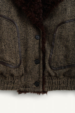 LIMITED EDITION HERRINGBONE COMBINED BOMBER JACKET - Image 8