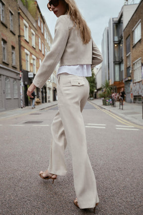 TOPSTITCHED STRAIGHT FIT TROUSERS