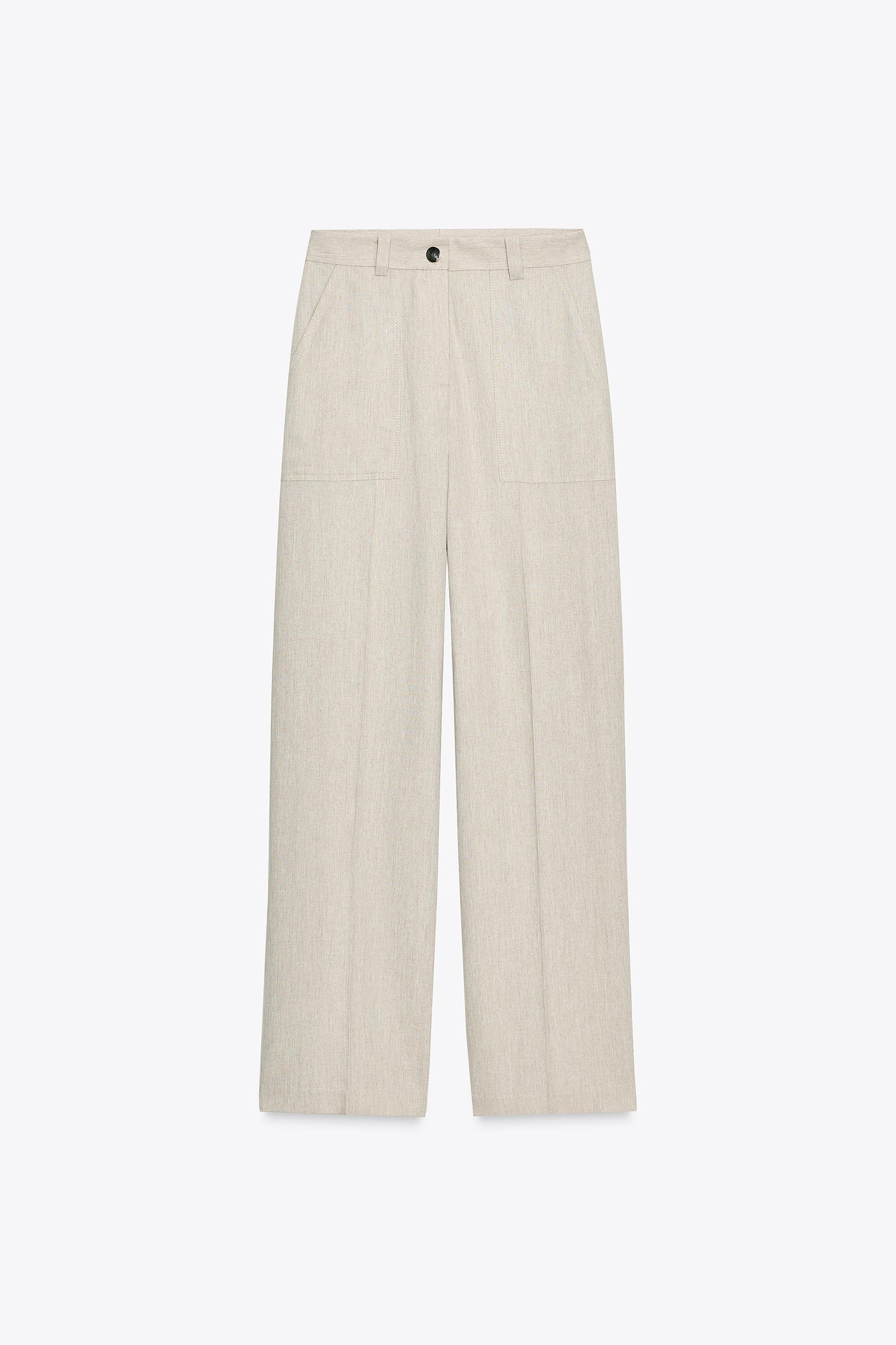 TOPSTITCHED STRAIGHT FIT TROUSERS