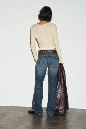 Studded Low-Rise Jeans