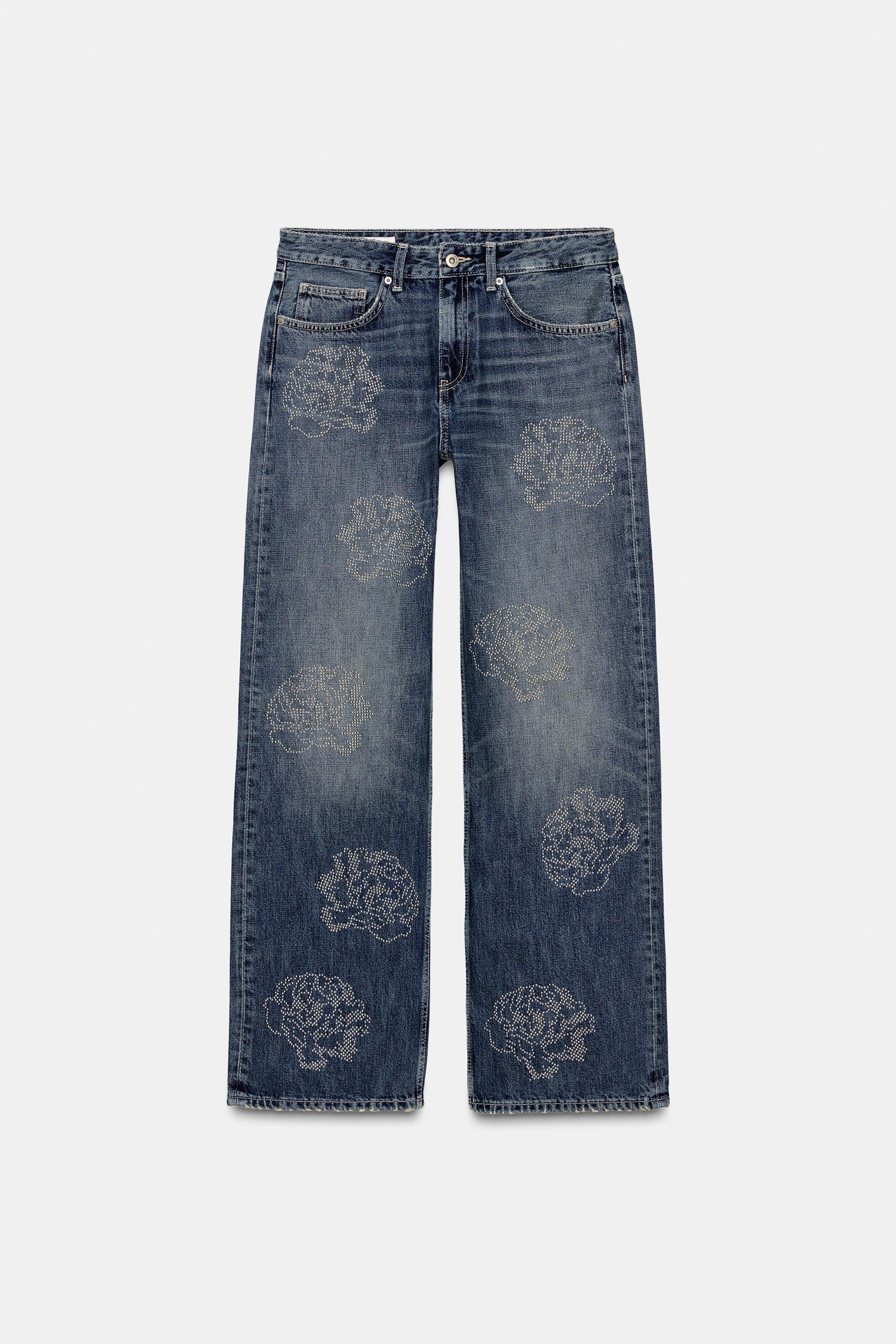 Floral High-Waist Jeans