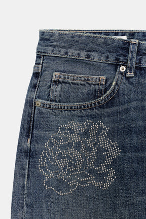Floral High-Waist Jeans