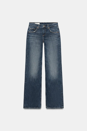 Wide-leg low-rise jeans
