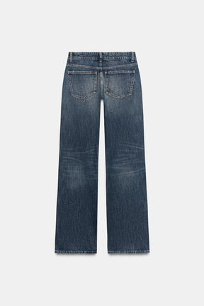 Wide-leg low-rise jeans