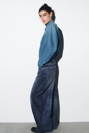 Oversize balloon high-waist jeans