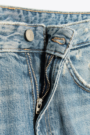 Mid-waist Baggy Folded Jeans