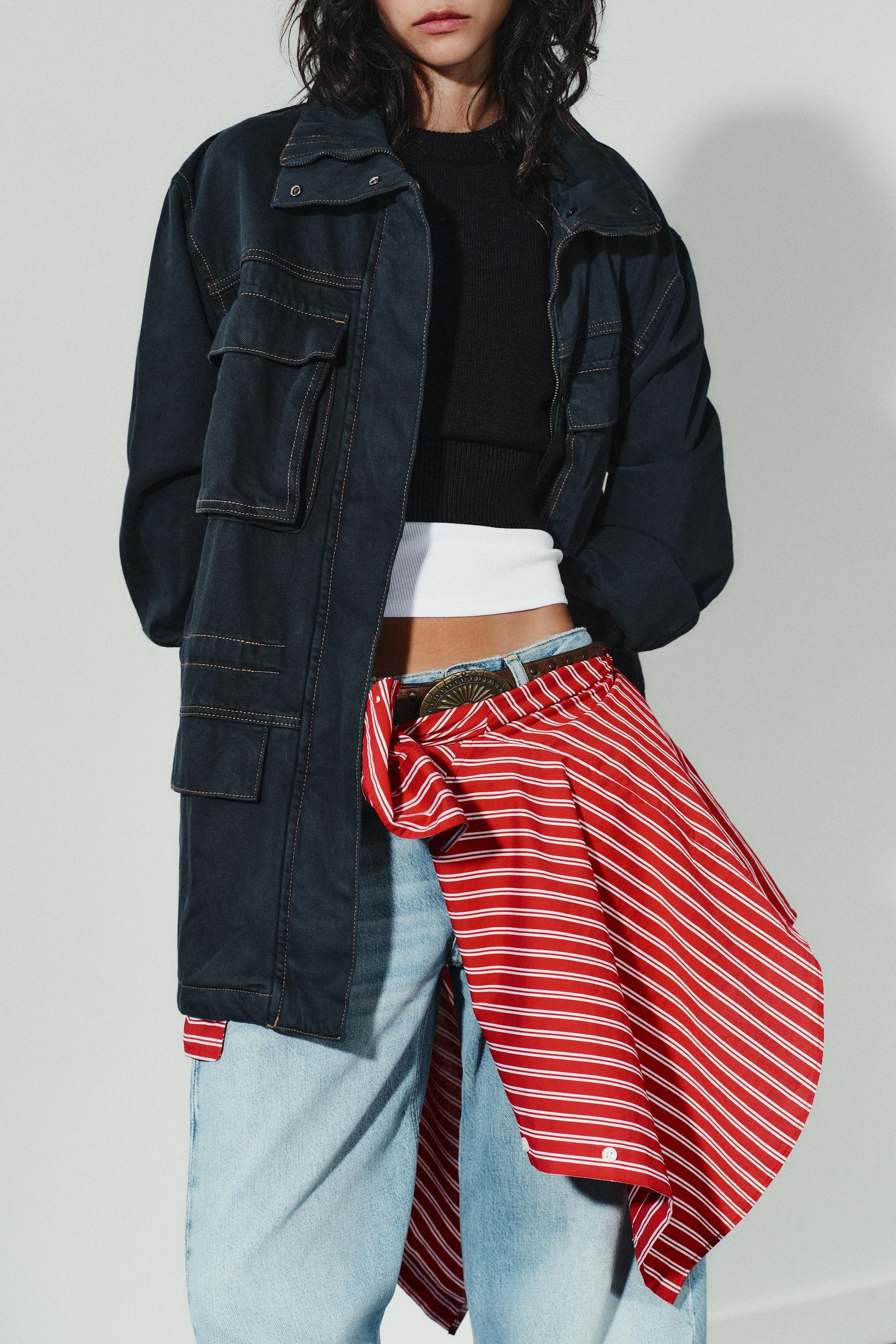 Topstitched Pocket Jacket