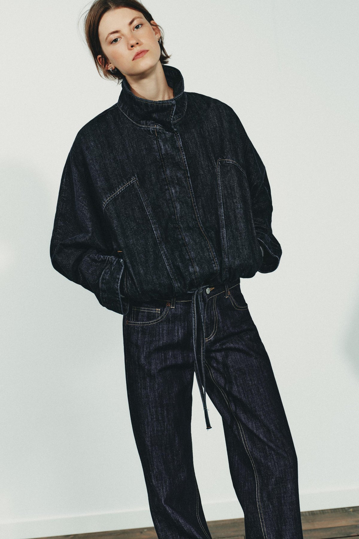 Denim Batwing Sleeve Jacket