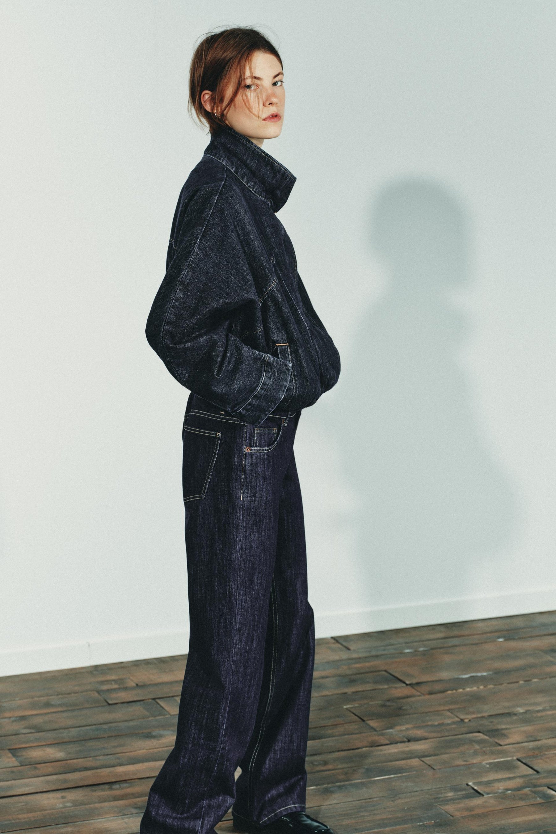 Denim Batwing Sleeve Jacket