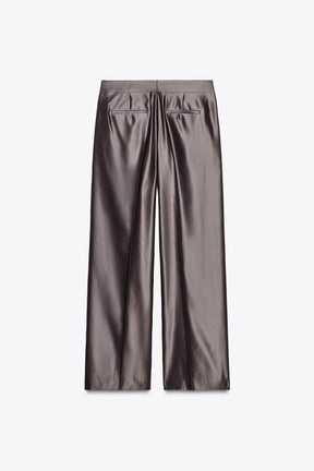 SATIN STRAIGHT-LEG TROUSERS