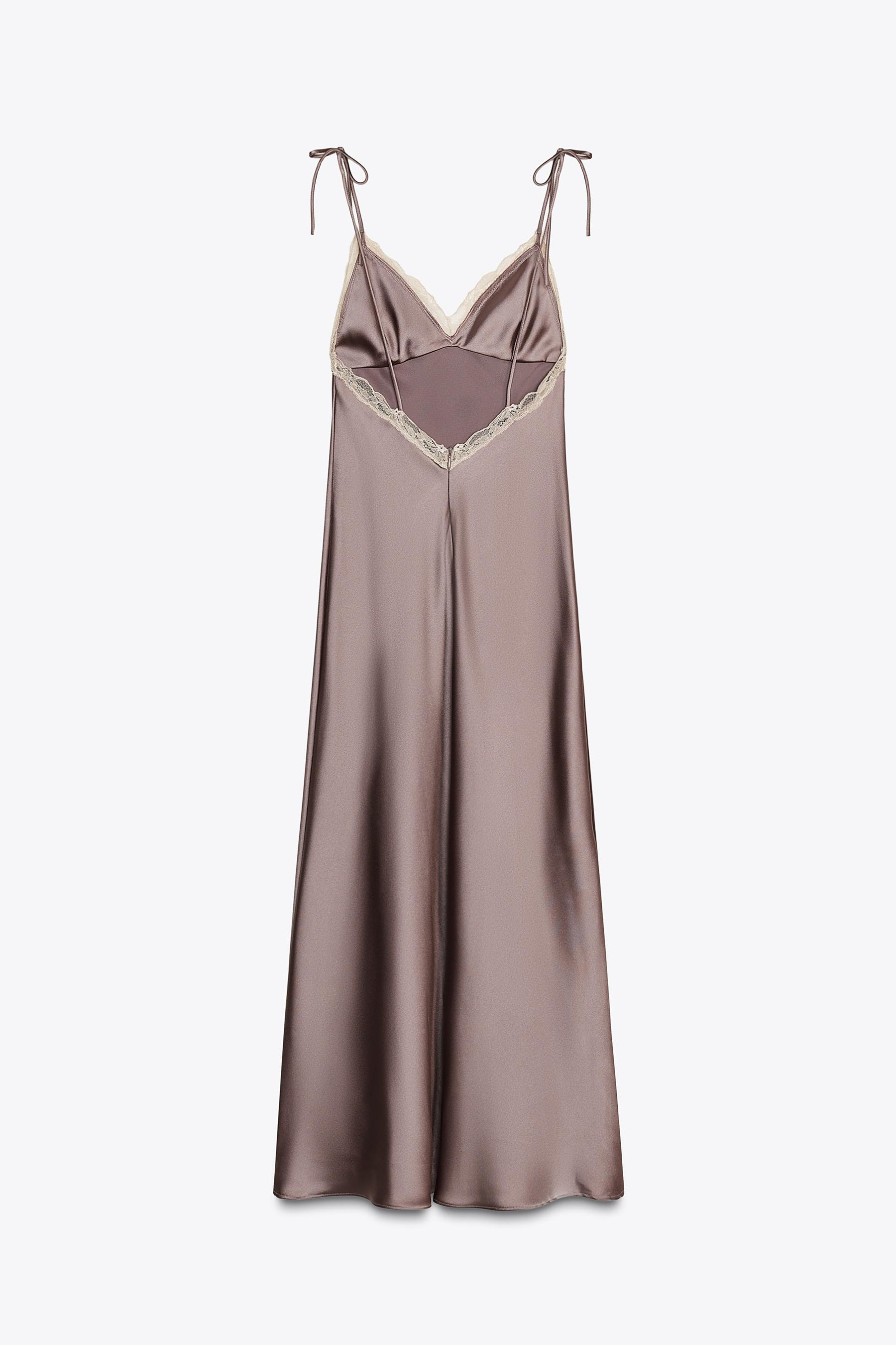 SATIN LACE MIDI DRESS - Image 7