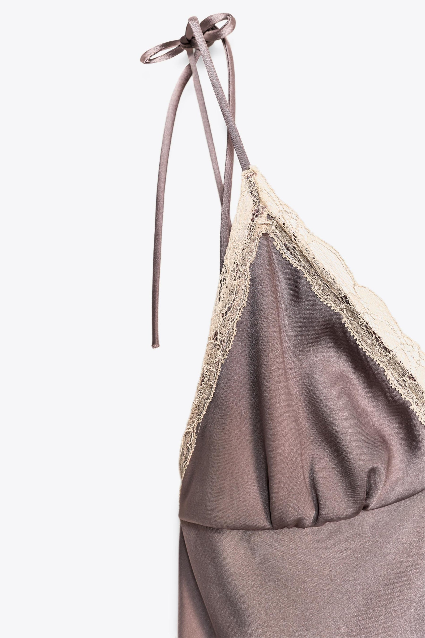 SATIN LACE MIDI DRESS - Image 8