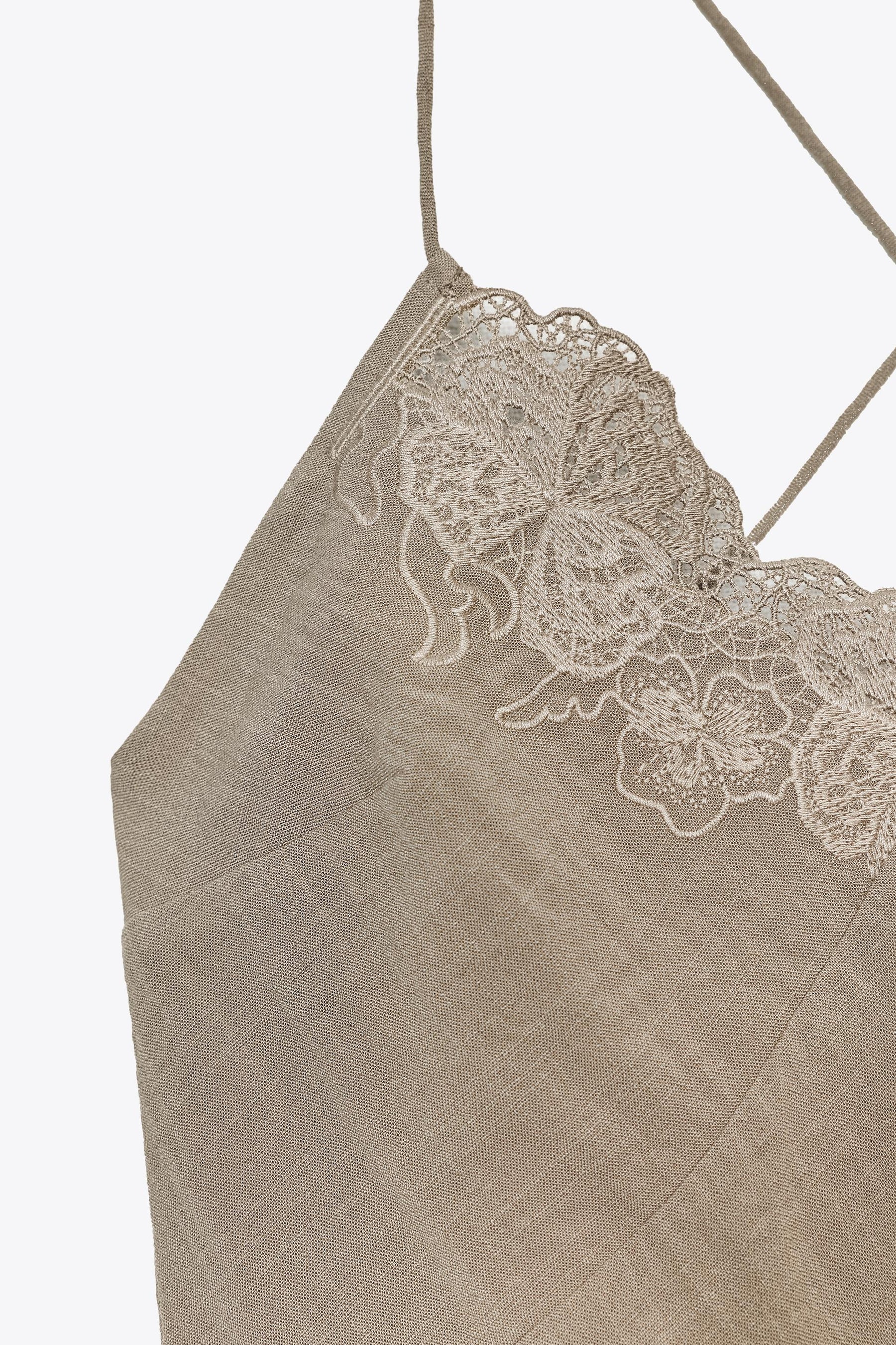 EMBROIDERED MIDI CAMISOLE DRESS - Image 5