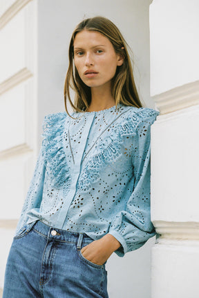 Embroidered Cutwork Shirt