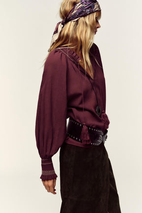 EMBROIDERED TASSEL SHIRT