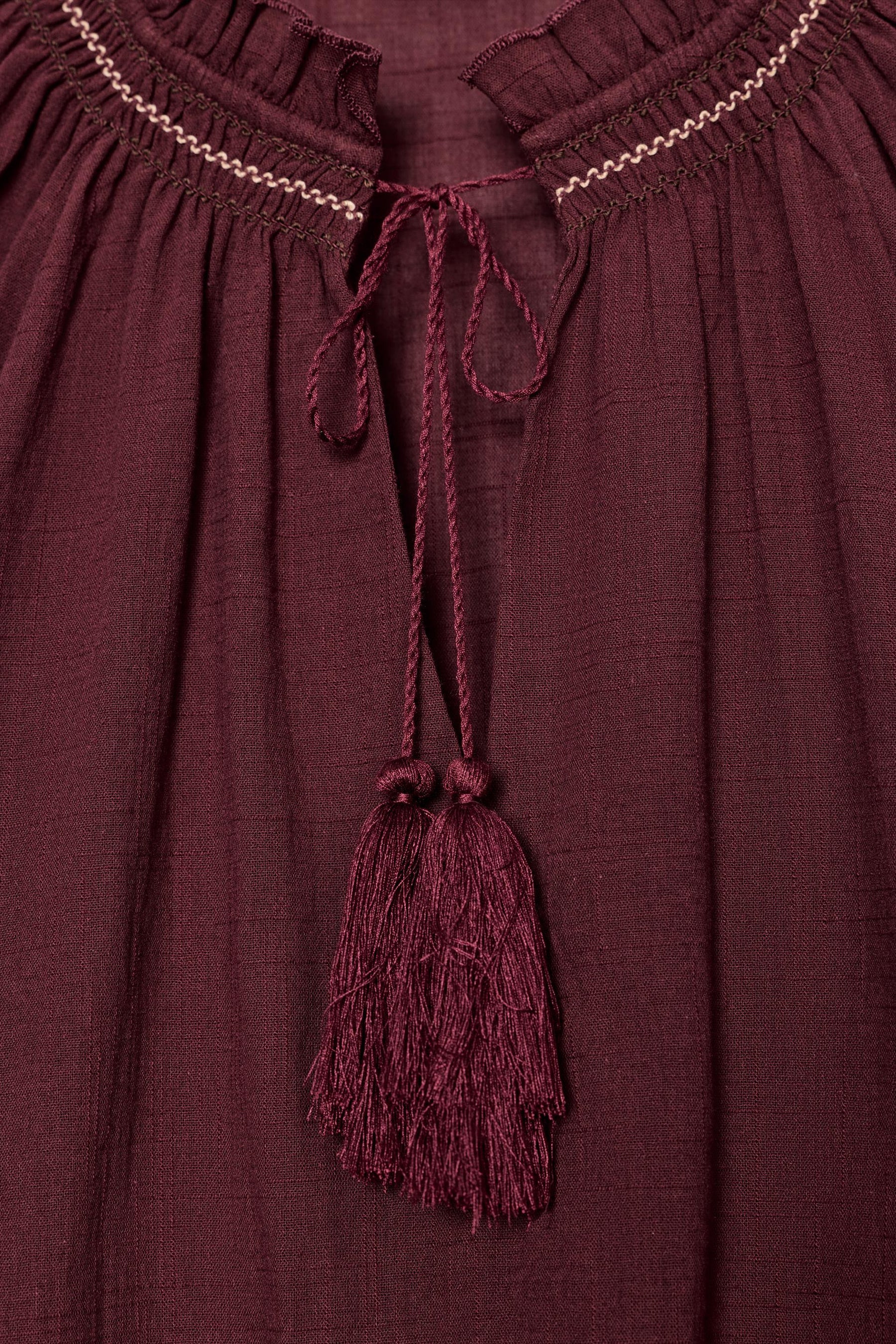 EMBROIDERED TASSEL SHIRT