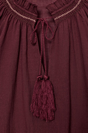 EMBROIDERED TASSEL SHIRT