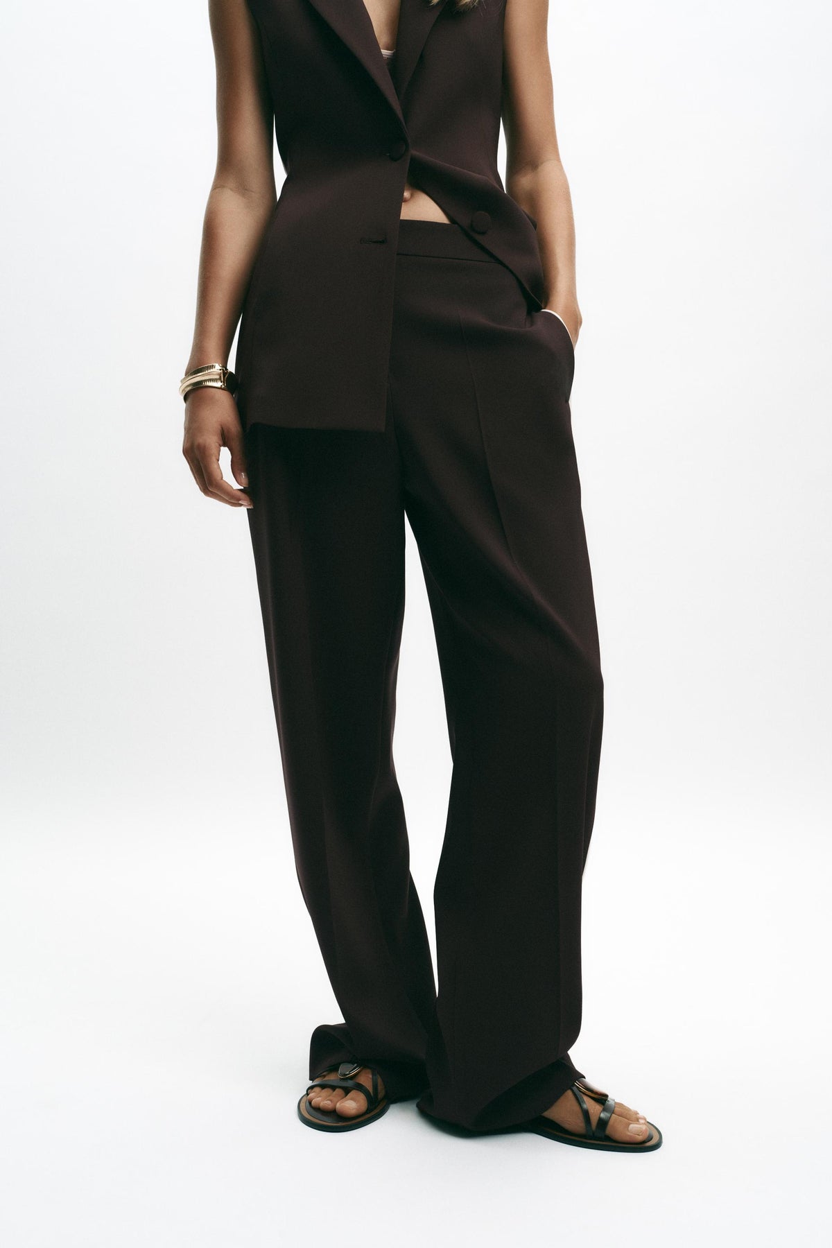 Straight-leg Trousers with Stripes