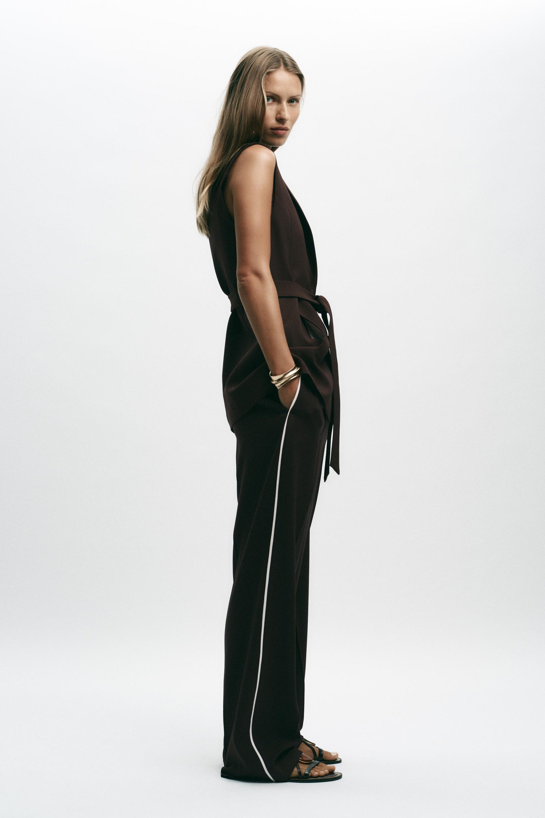 Straight-leg Trousers with Stripes