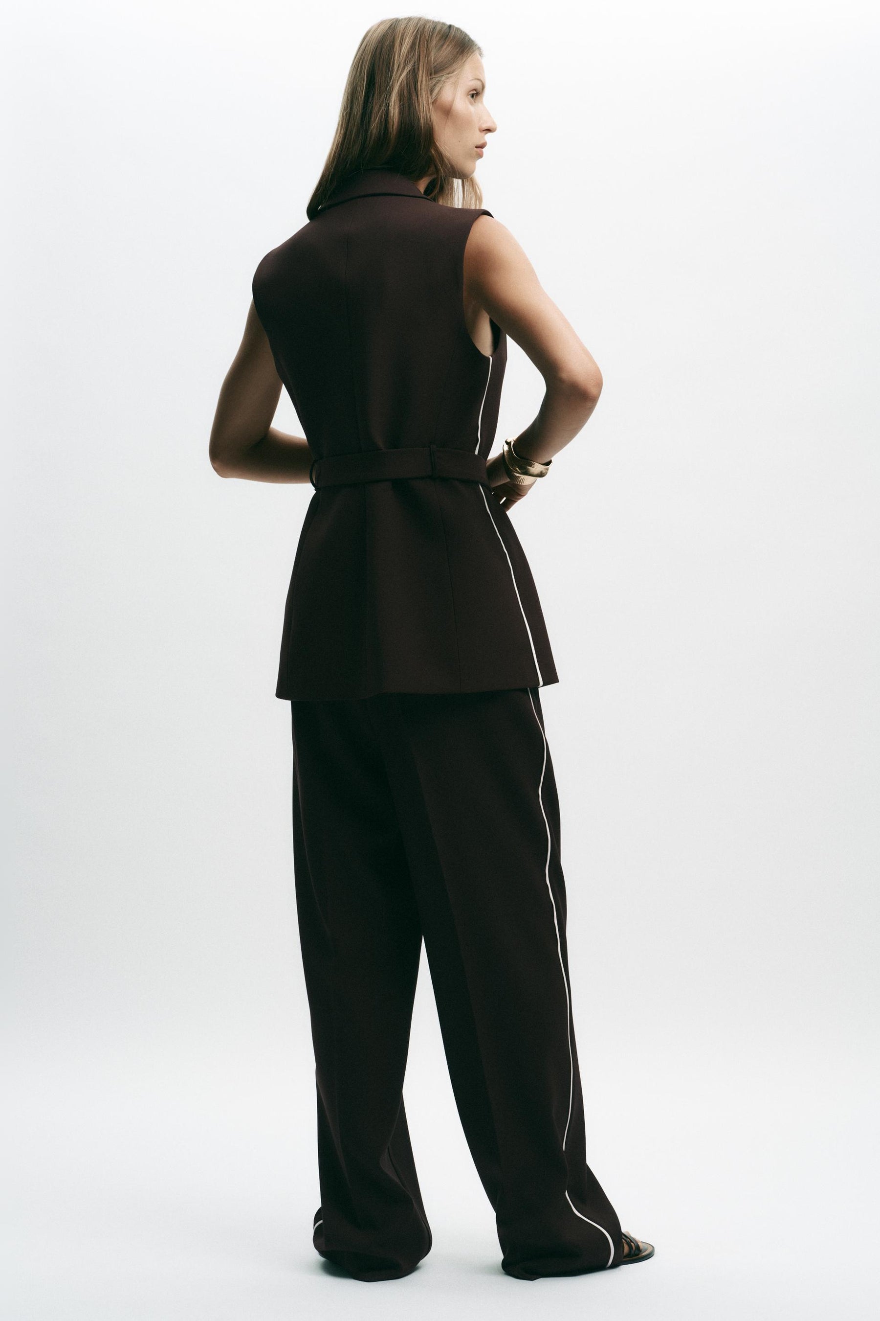 Straight-leg Trousers with Stripes