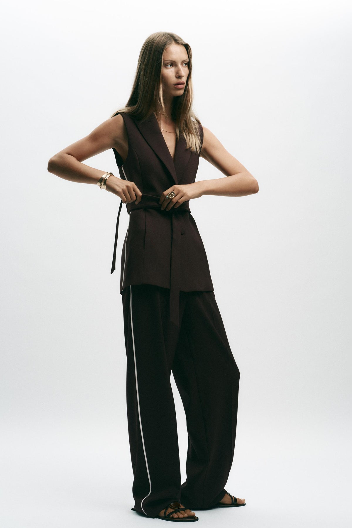 Straight-leg Trousers with Stripes