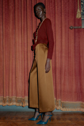 Satin Wide-Leg Trousers