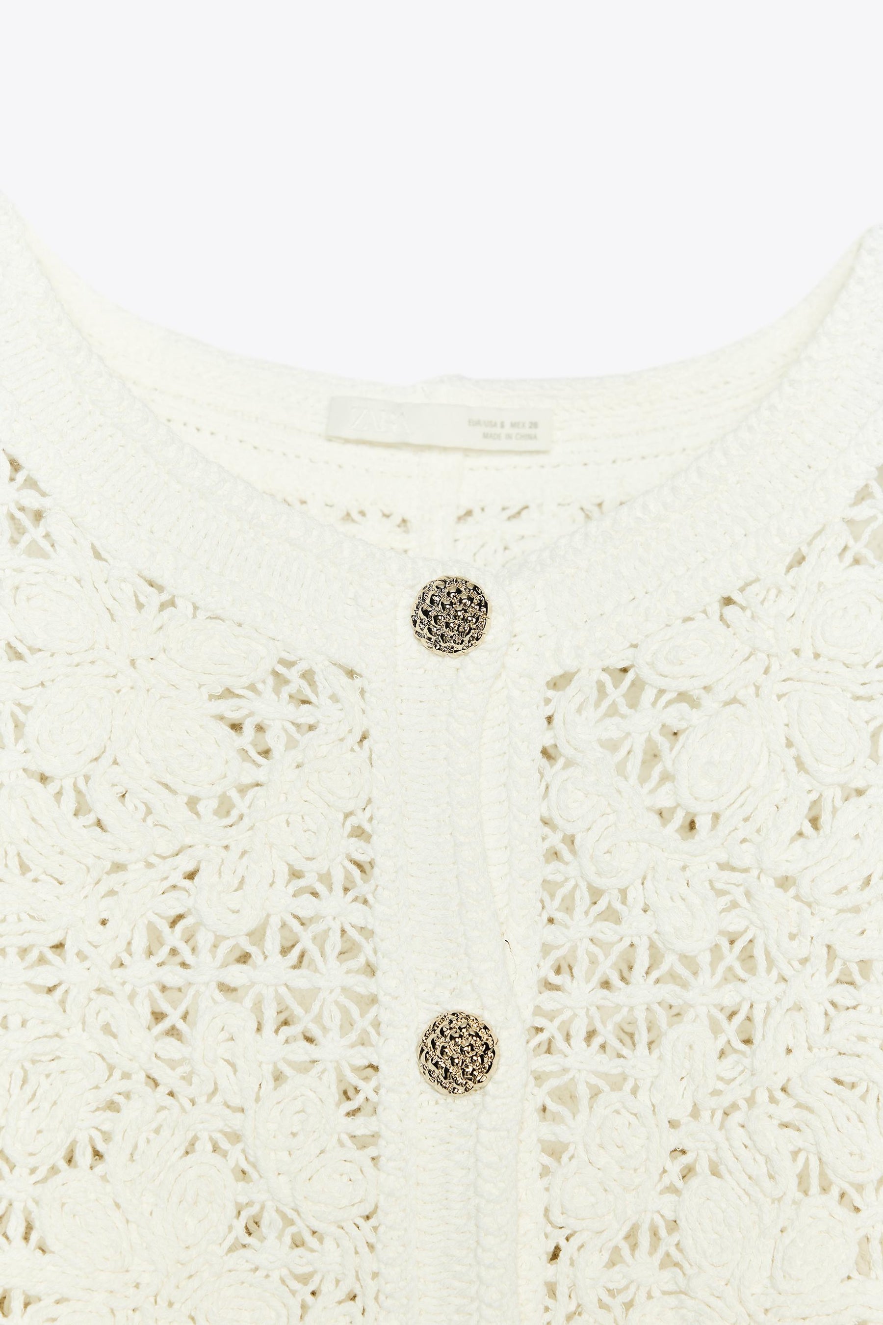 CROCHET BUTTON-UP CARDIGAN