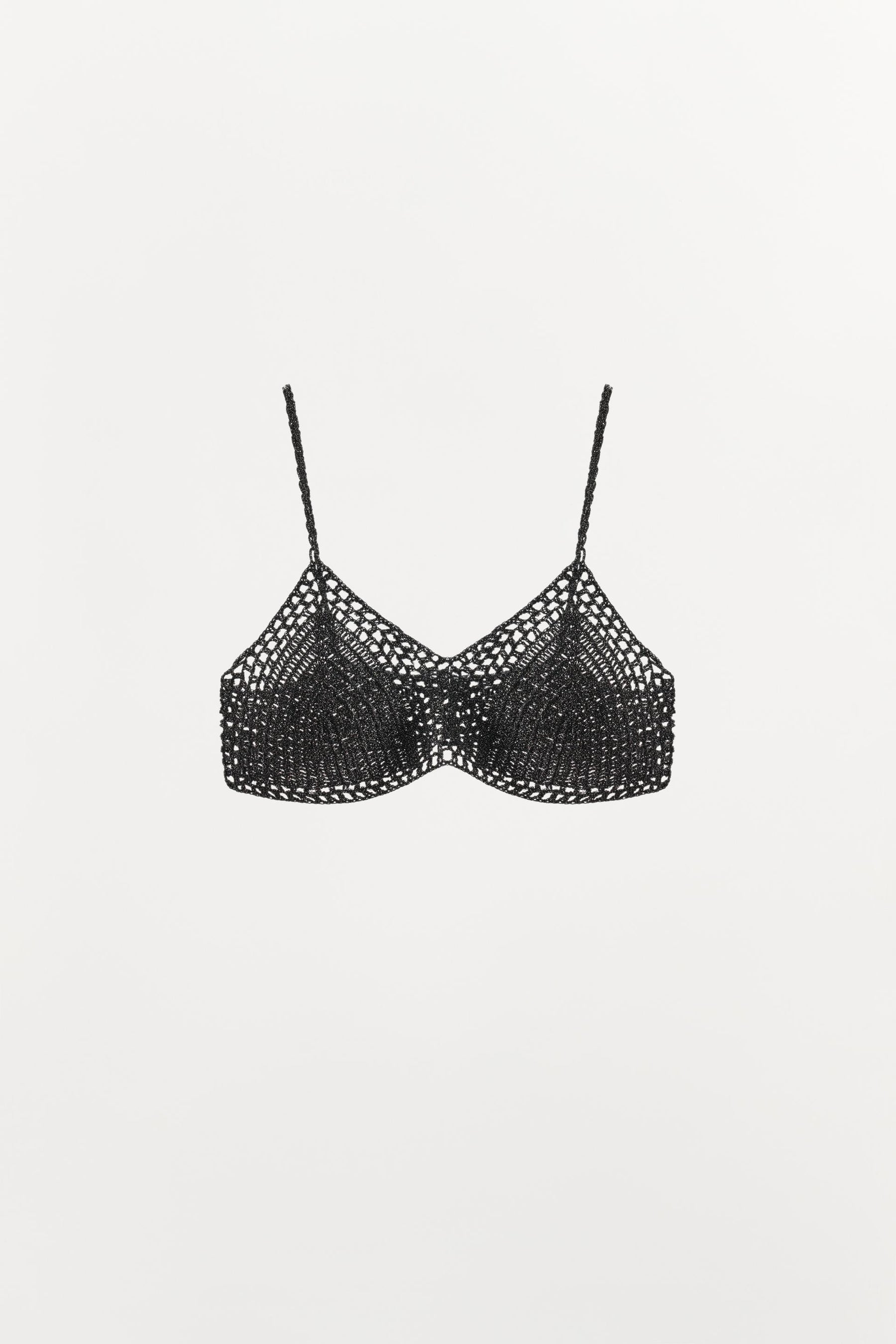 METALLIC CROCHET BRALETTE