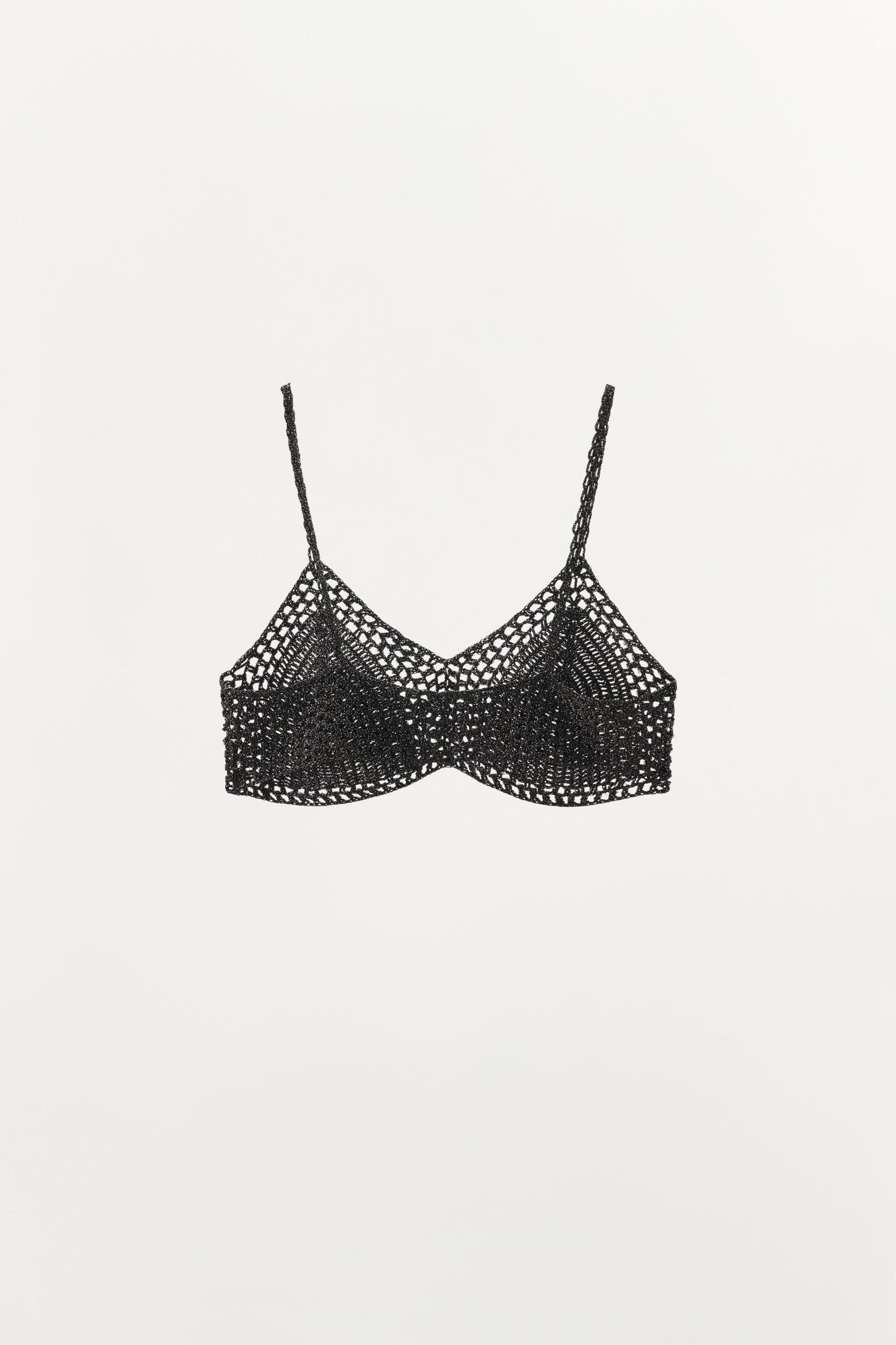 METALLIC CROCHET BRALETTE