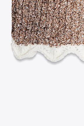 CONTRAST KNIT T-SHIRT