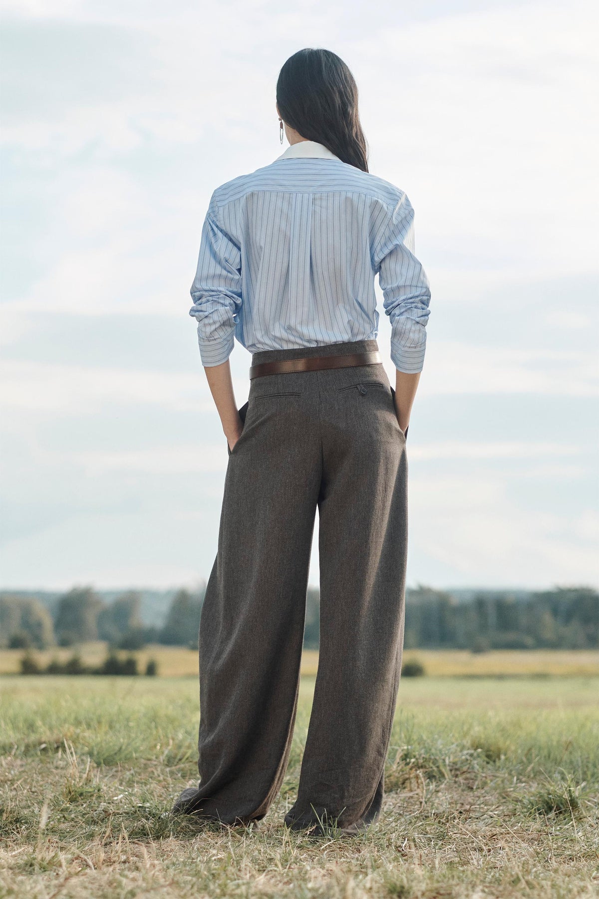 Pleated Wool Volume Trousers