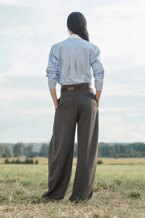 Pleated Wool Volume Trousers