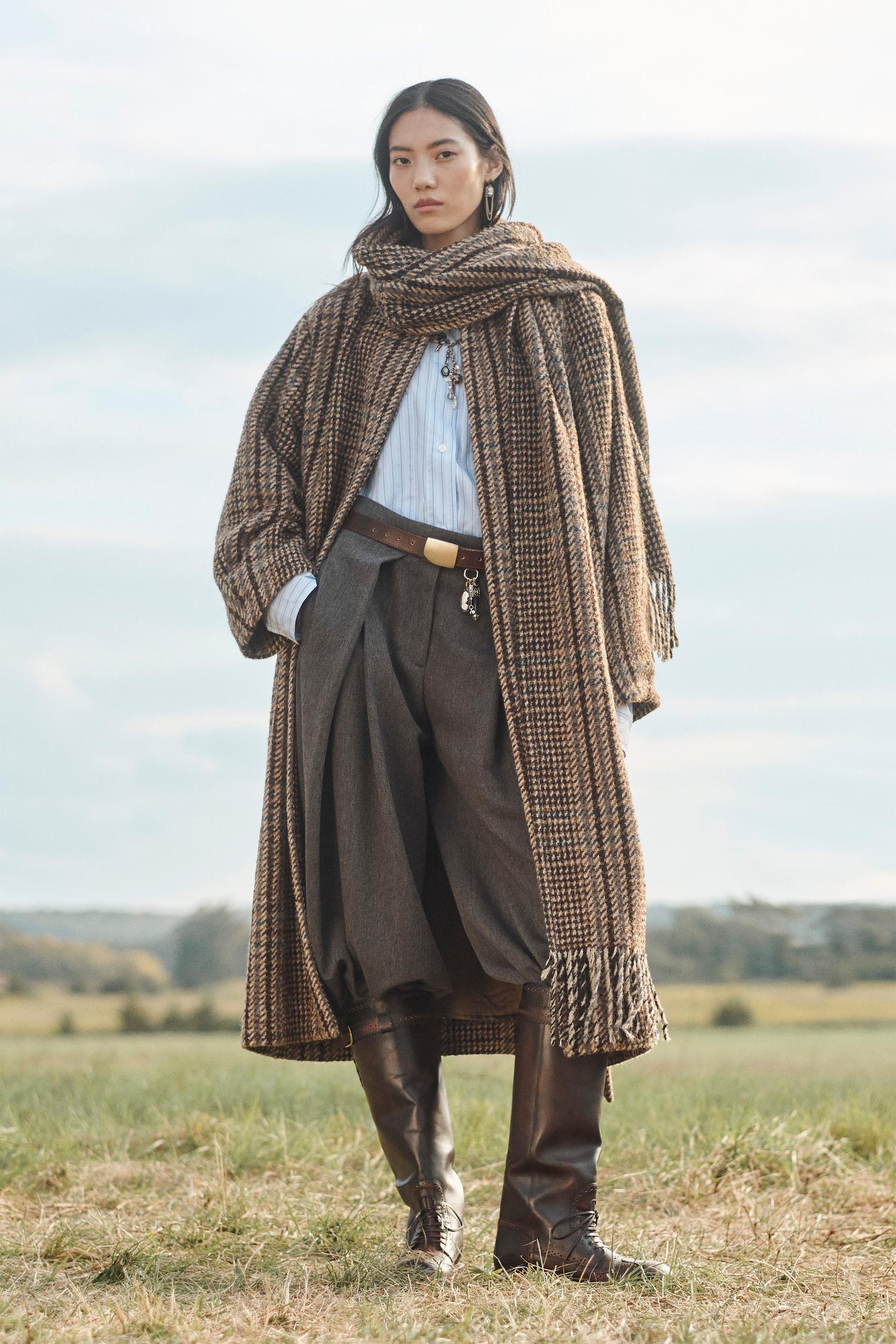 Pleated Wool Volume Trousers