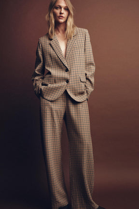 Check Straight Blazer