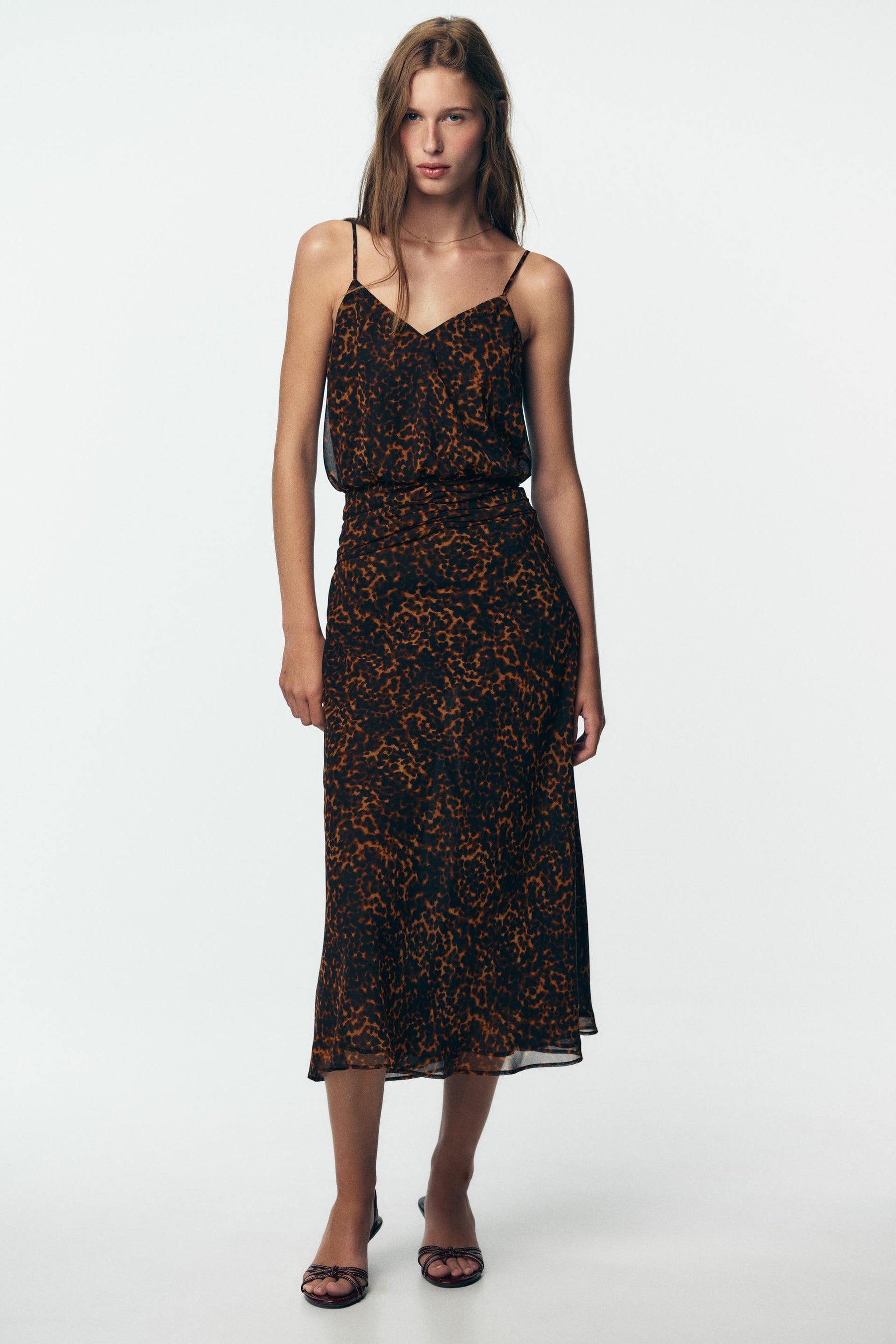 ANIMAL PRINT MIDI DRESS - Image 1