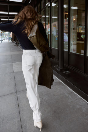 CONTRAST TOPSTITCHED TROUSERS