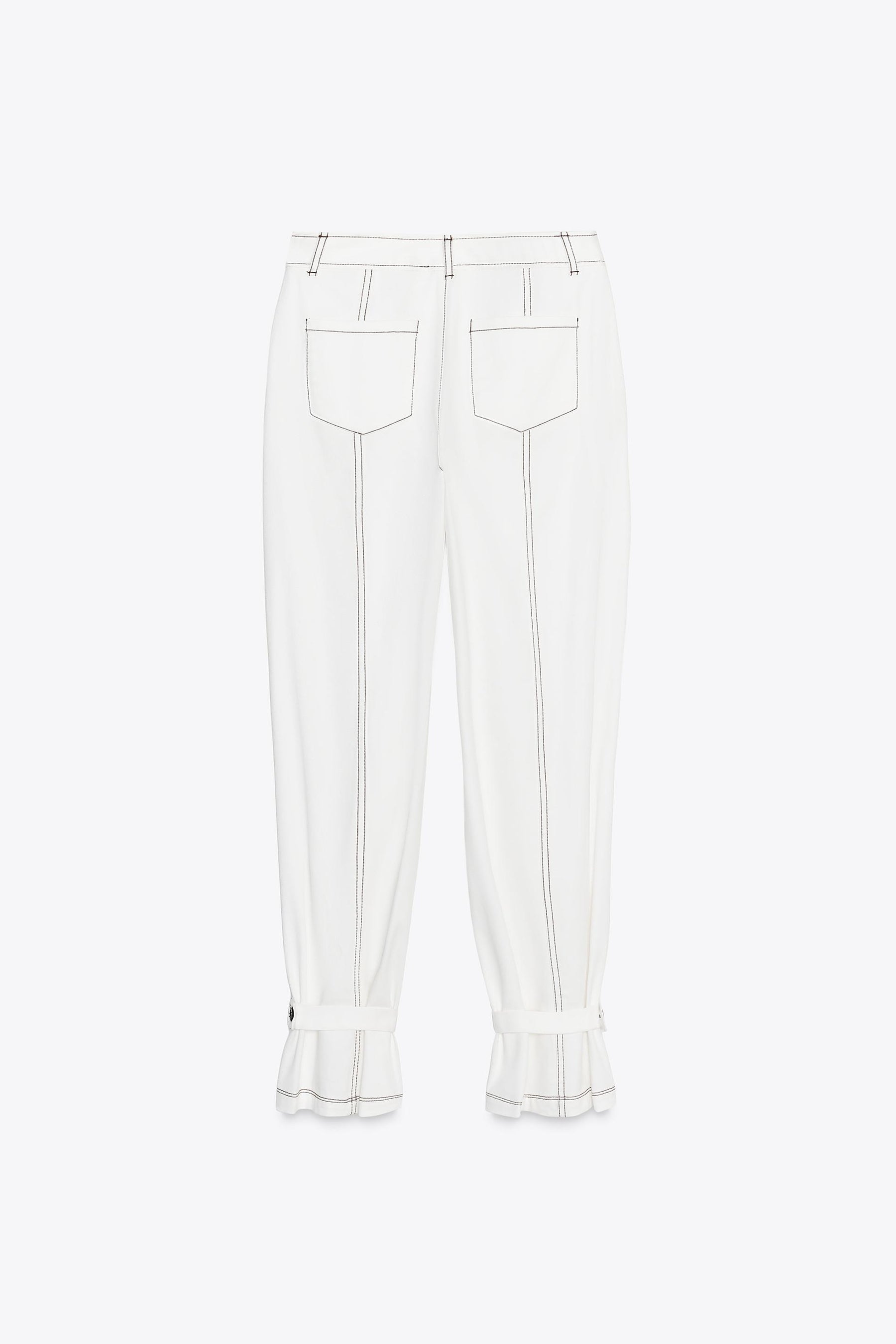 CONTRAST TOPSTITCHED TROUSERS