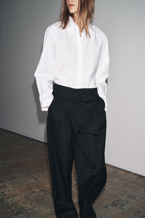 Wool Trousers with Turn-up