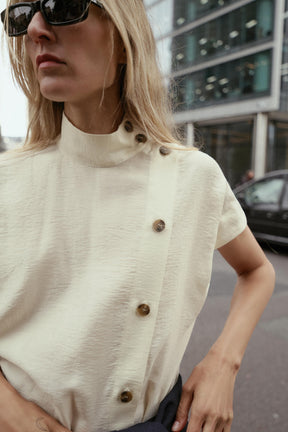 Contrast Button Shirt