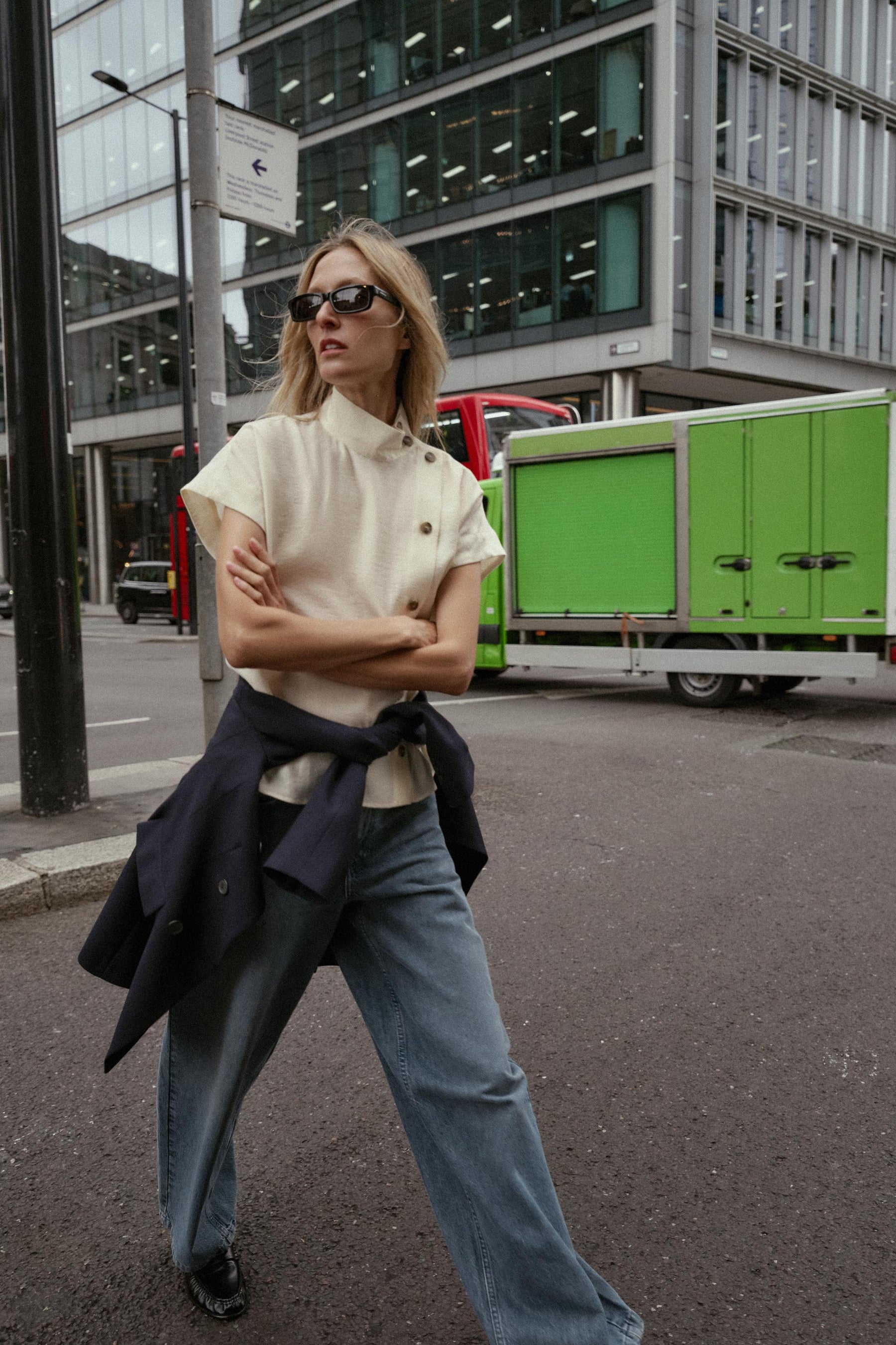 Contrast Button Shirt