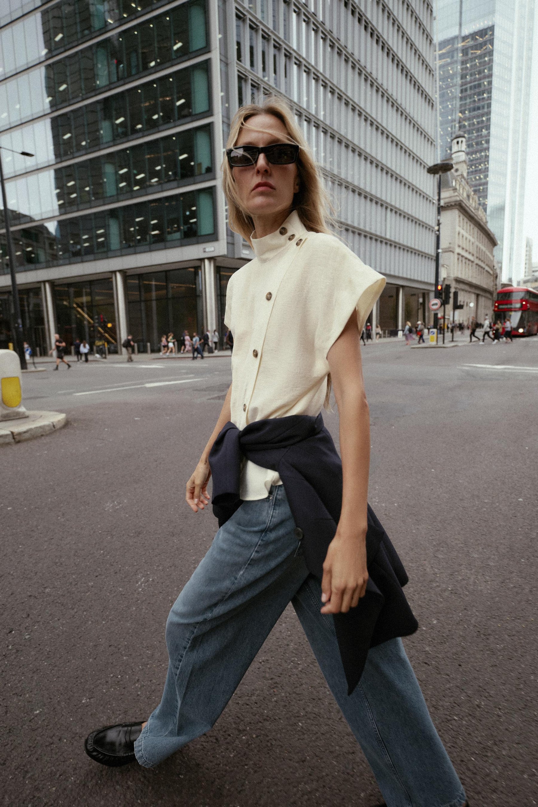 Contrast Button Shirt