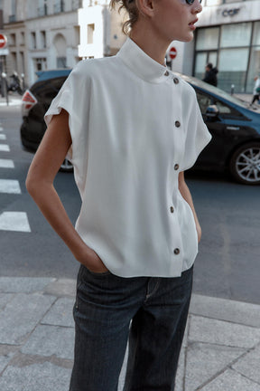 Contrast Button Shirt
