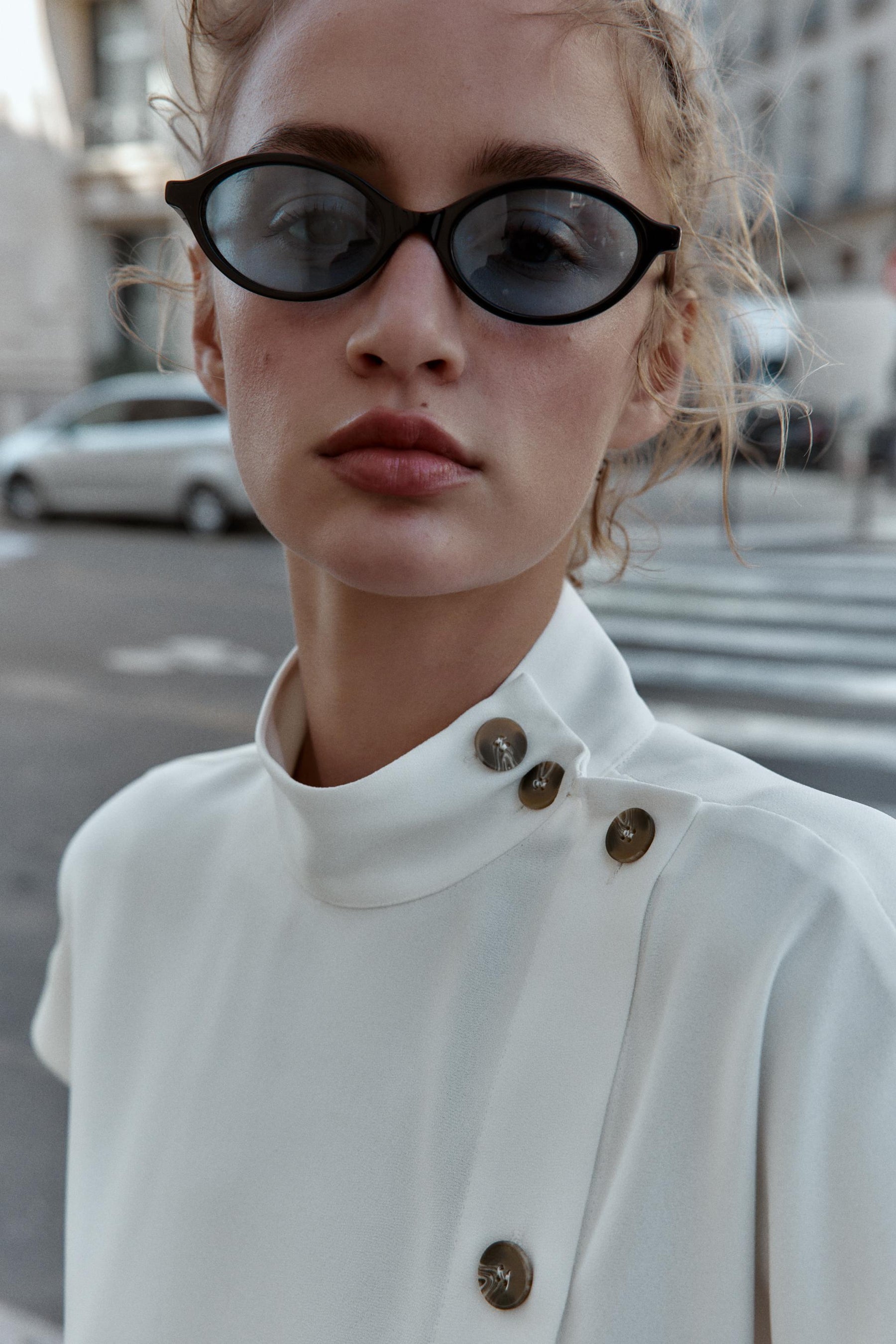 Contrast Button Shirt